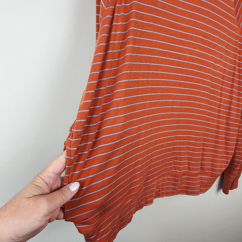 PrAna Sol Protect Turtleneck sz XL women relaxed fit pockets gingerbread stripes - Picture 4 of 12